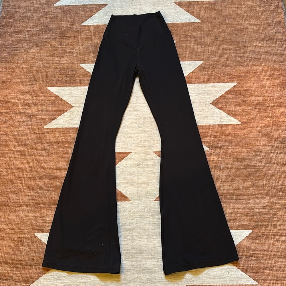 Small Aerie Offline black hi-rise crossover flared leggings